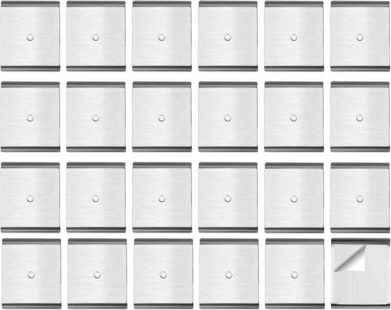 TNJPSEK 24Pcs Under Cabinet Light Metal Adhesive Strips, Replacement Iron Plate Sticky for Magnetic LED Lights Mounting, Metal Sheet for Closet Kitchen Wardrobe Counter Cabinet Lighting (35 * 40mm) - Image 1